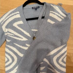 Blue and White Cardigan & Tank Top Set